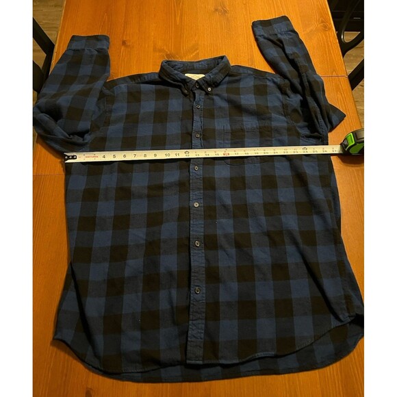 St. John’s Bay Men’s XXL Buffalo Plaid Flannel Shirt Blue Black Long Sleeve - Picture 3 of 4
